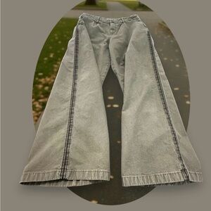 American Eagle High Rise Baggy Wide Leg Jeans. Ziegler Collab. Size: 12. Green